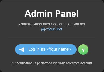 Admin UI login page